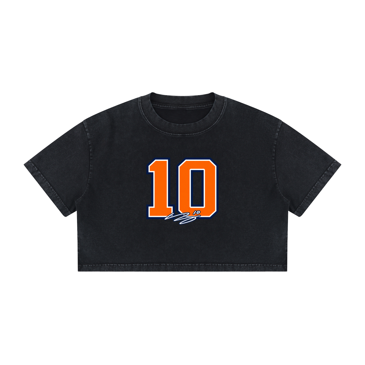 Bo Nix Signature Number Washed Cropped T-shirt