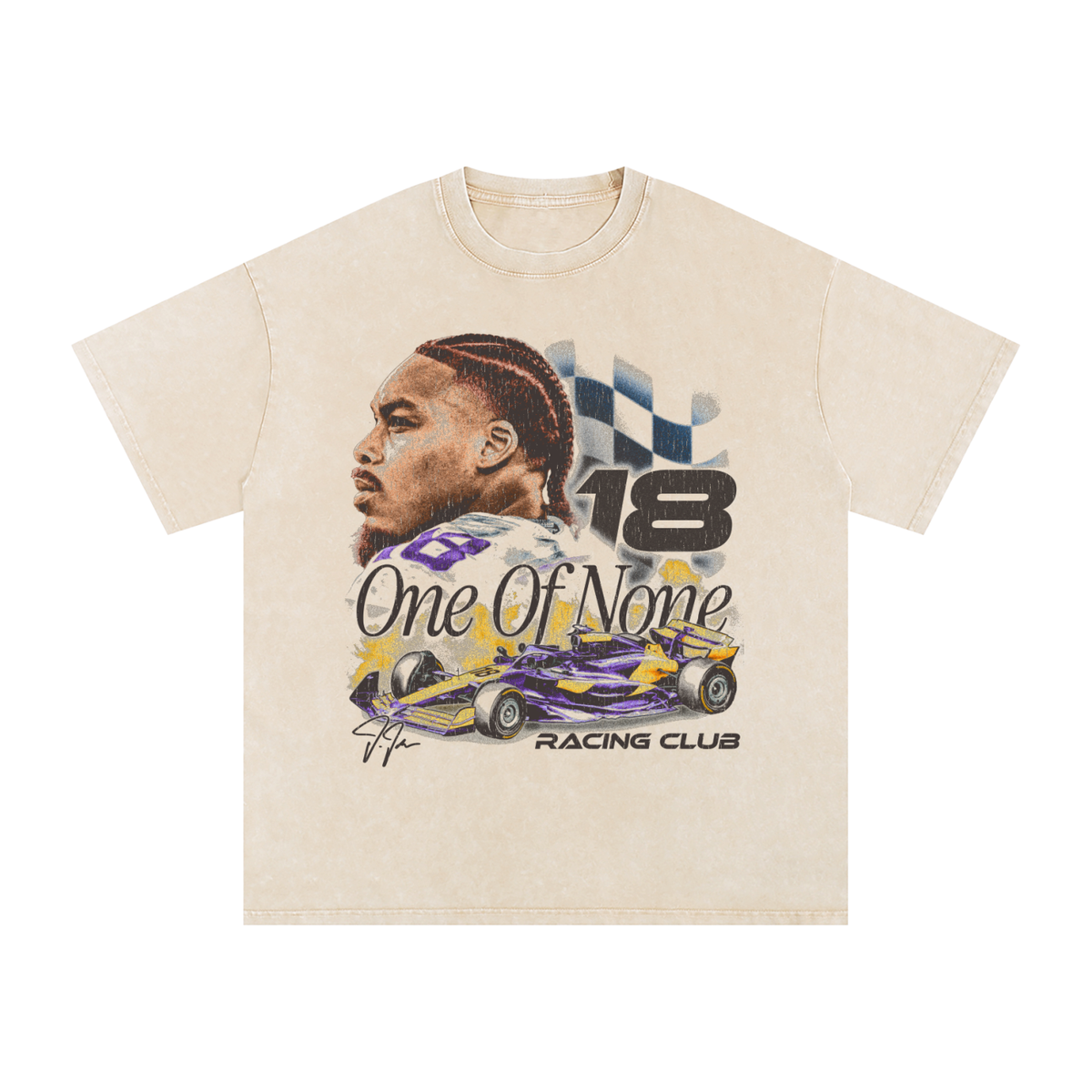 Justin Jefferson Racing Club Boxy Washed T-shirt
