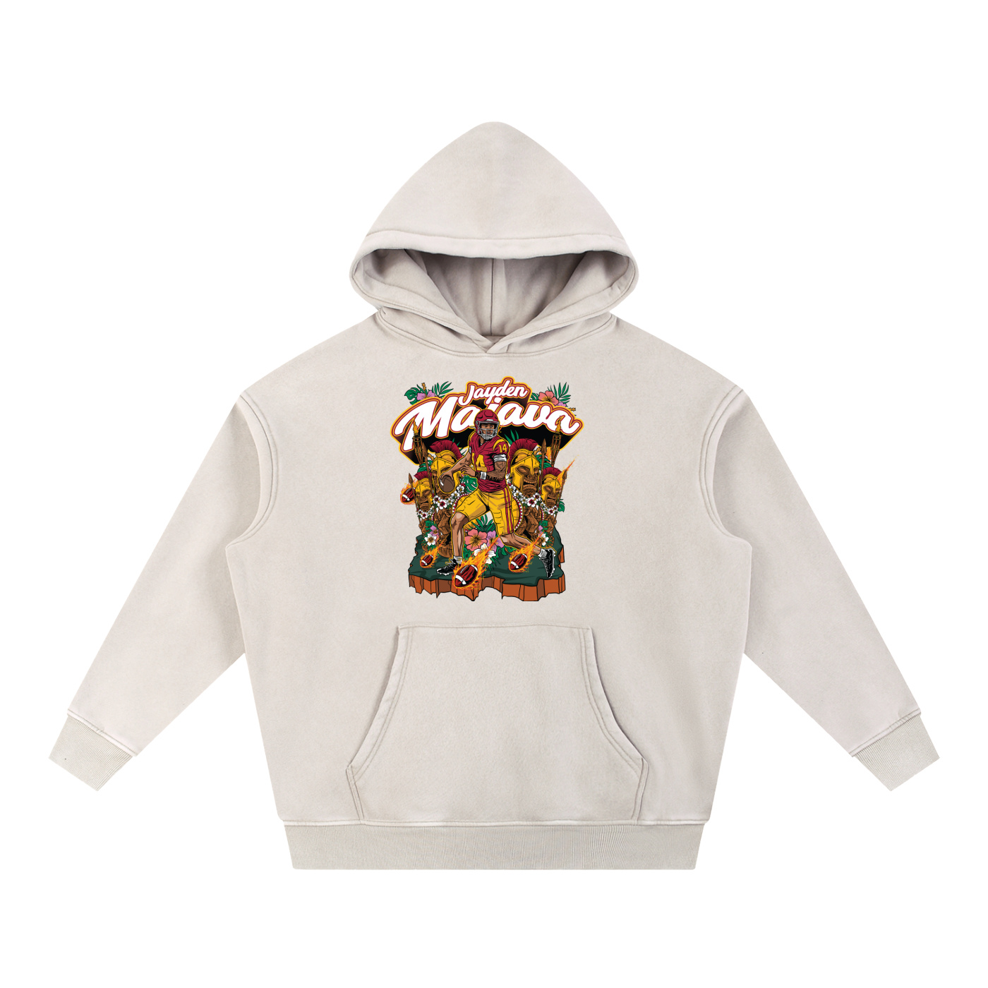 Jayden Maiava Illustration Oversized Washed Hoodie