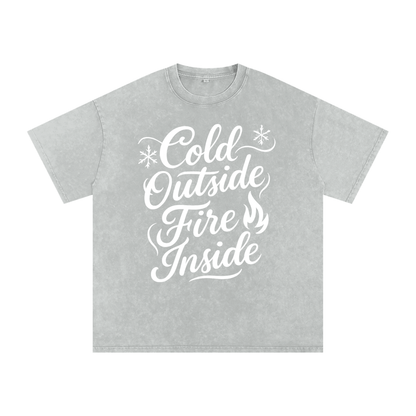 Snow Washed Oversized Cotton T-Shirt
