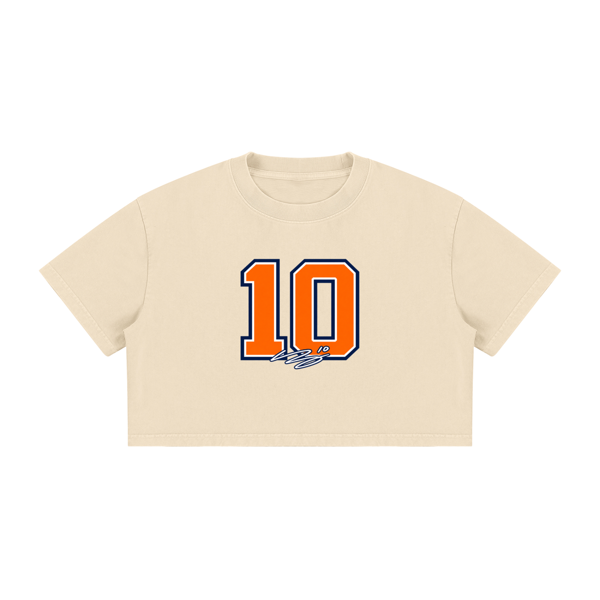 Bo Nix Signature Number Washed Cropped T-shirt