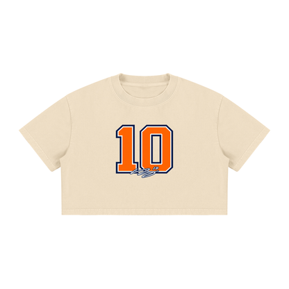 Bo Nix Signature Number Washed Cropped T-shirt