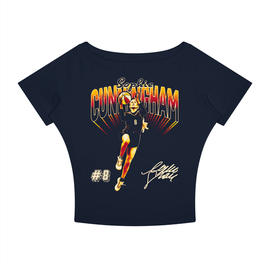 Sophie Cunningham "Portrait" Boatneck Raglan Tee
