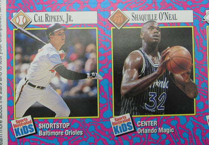 March 1993 Sports Illustrated for Kids Shaquille O'Neal Uncut Card Sheet 159391