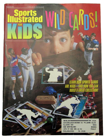 March 1993 Sports Illustrated for Kids Shaquille O'Neal Uncut Card Sheet 159391