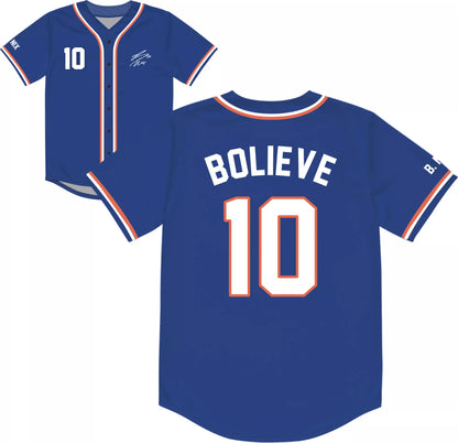 Bo Nix "Bolieve" Blue Short Sleeve Jersey