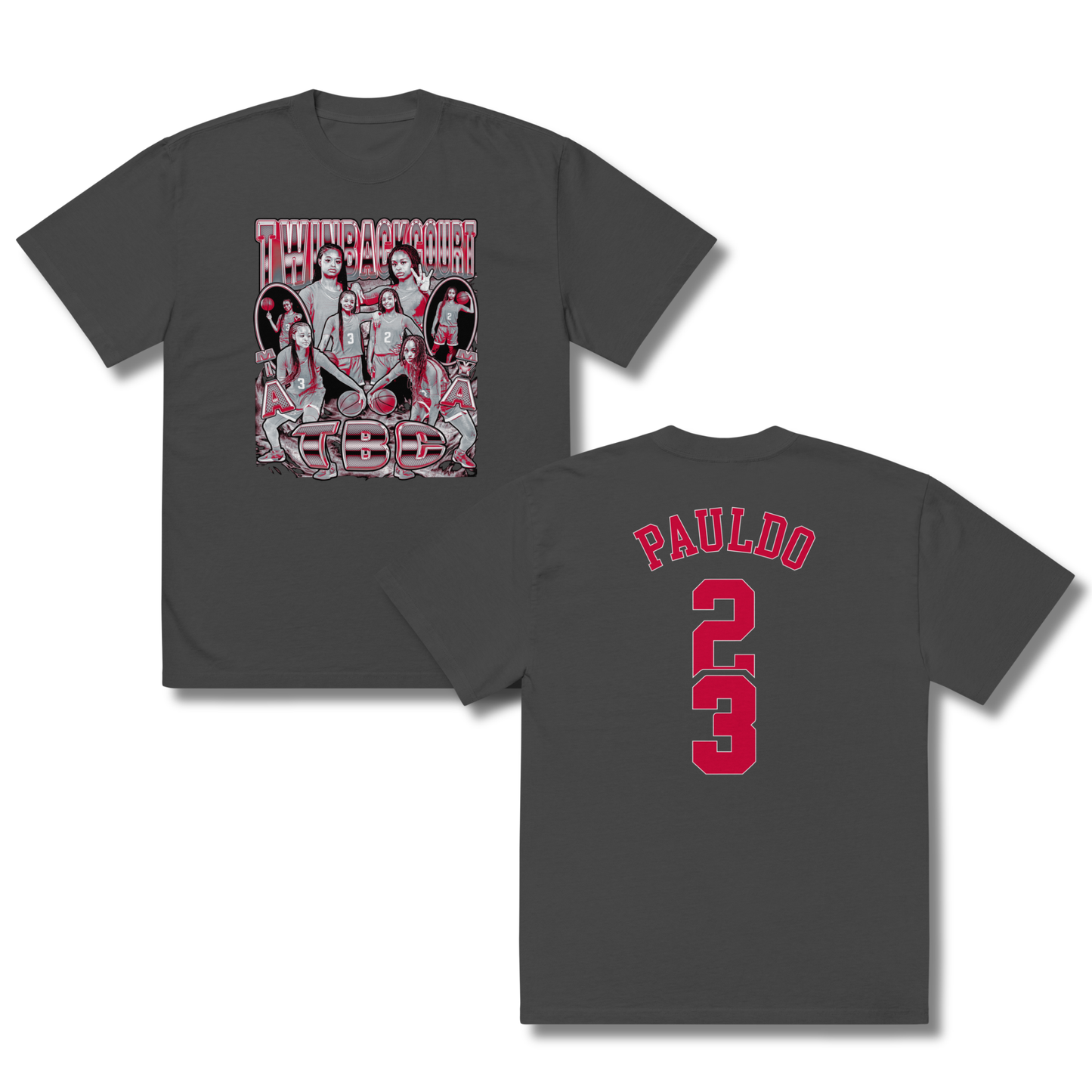 Twin Back Court "Collage" Oversized T-shirt