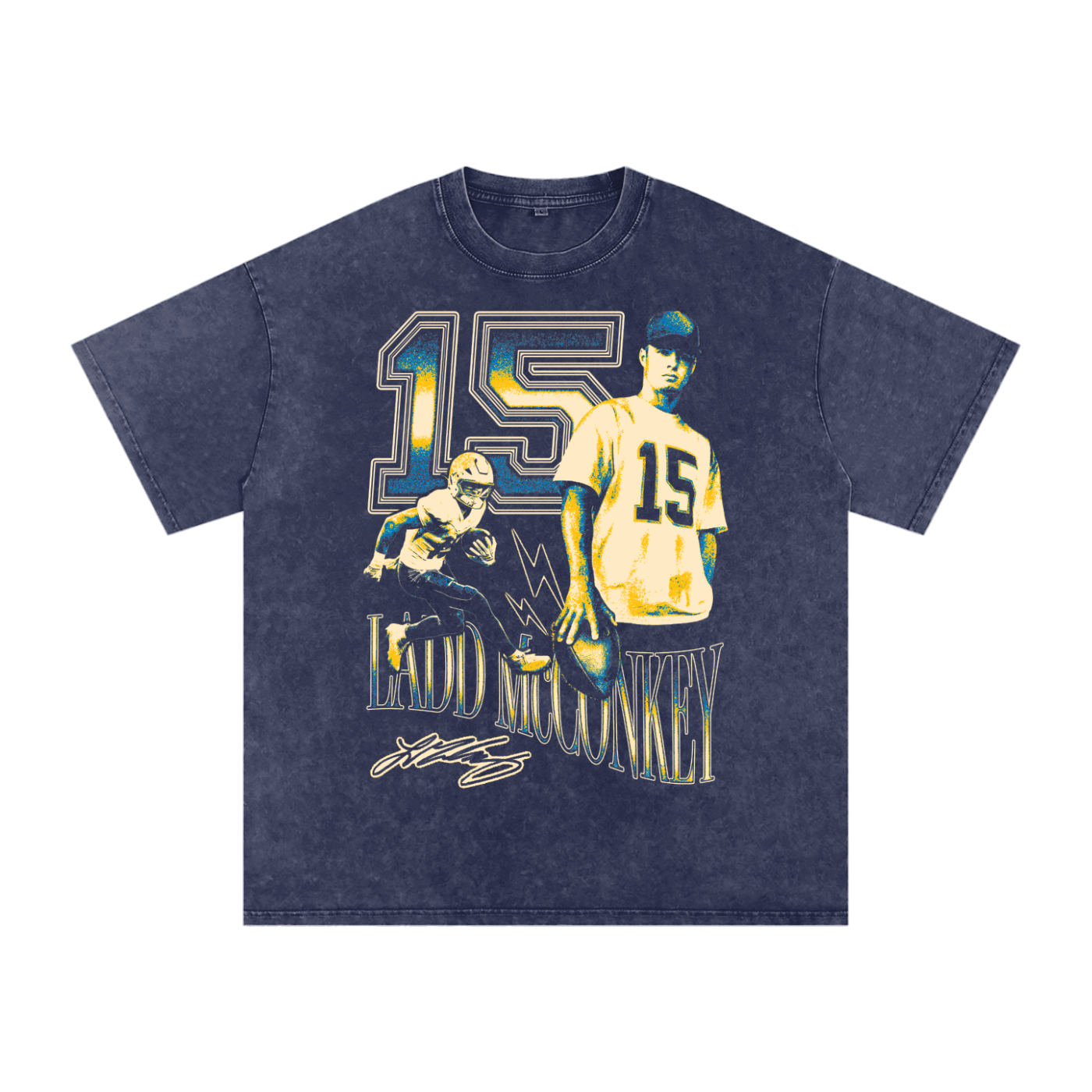 Ladd McConkey Vintage Oversized Washed T-shirt