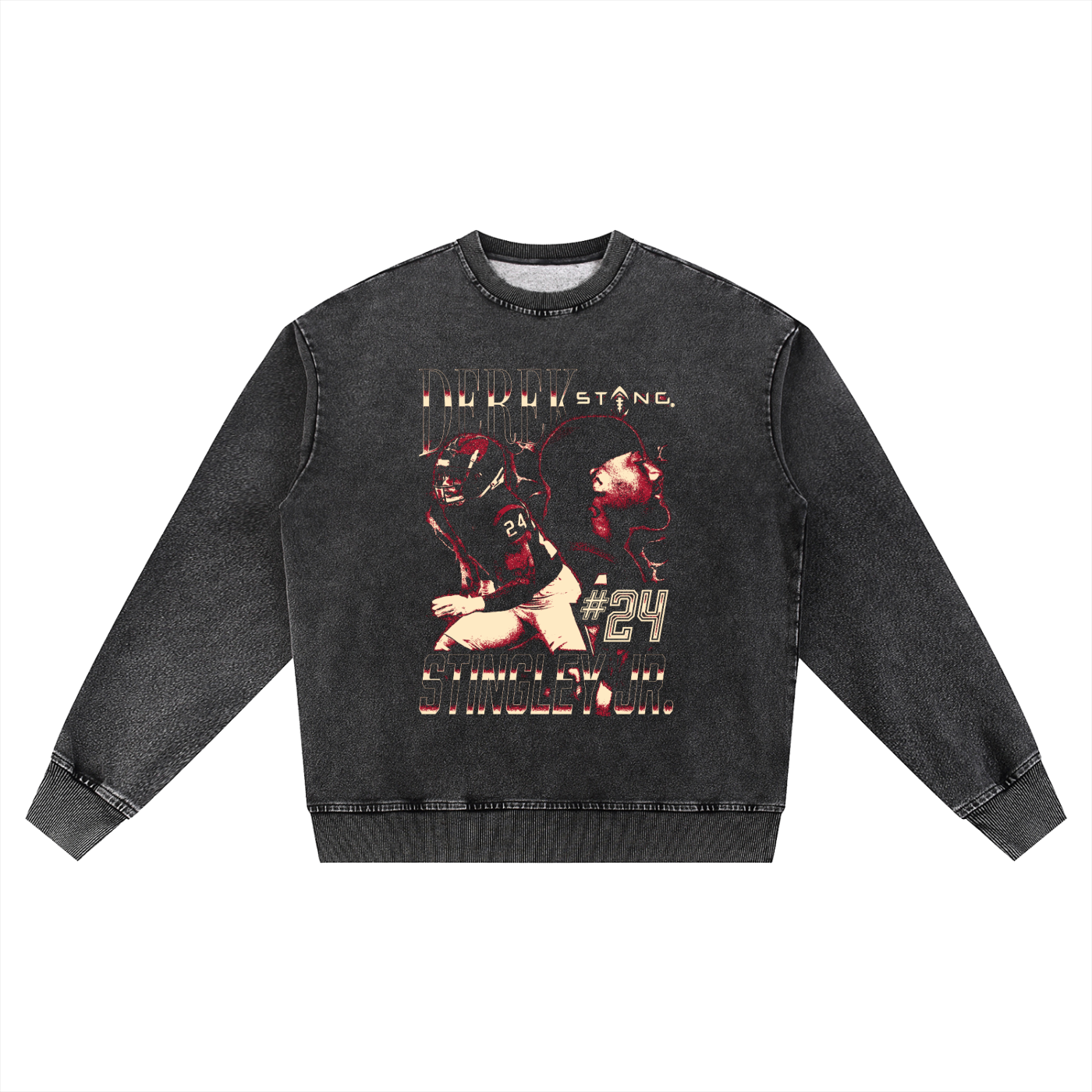 Derek Stingley Jr. Vintage Oversized Washed Sweatshirt