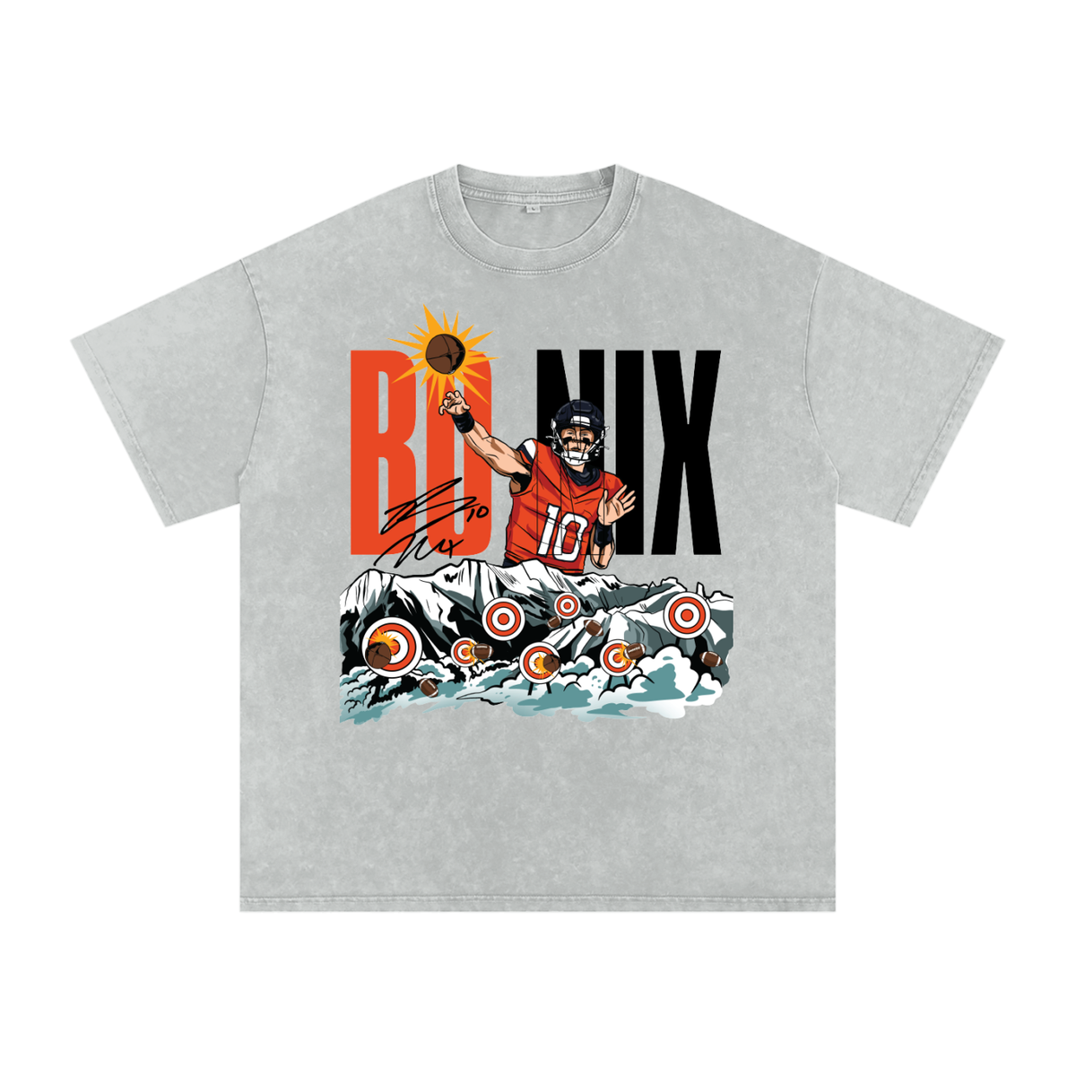 Bo Nix Target Practice Boxy Washed T-shirt