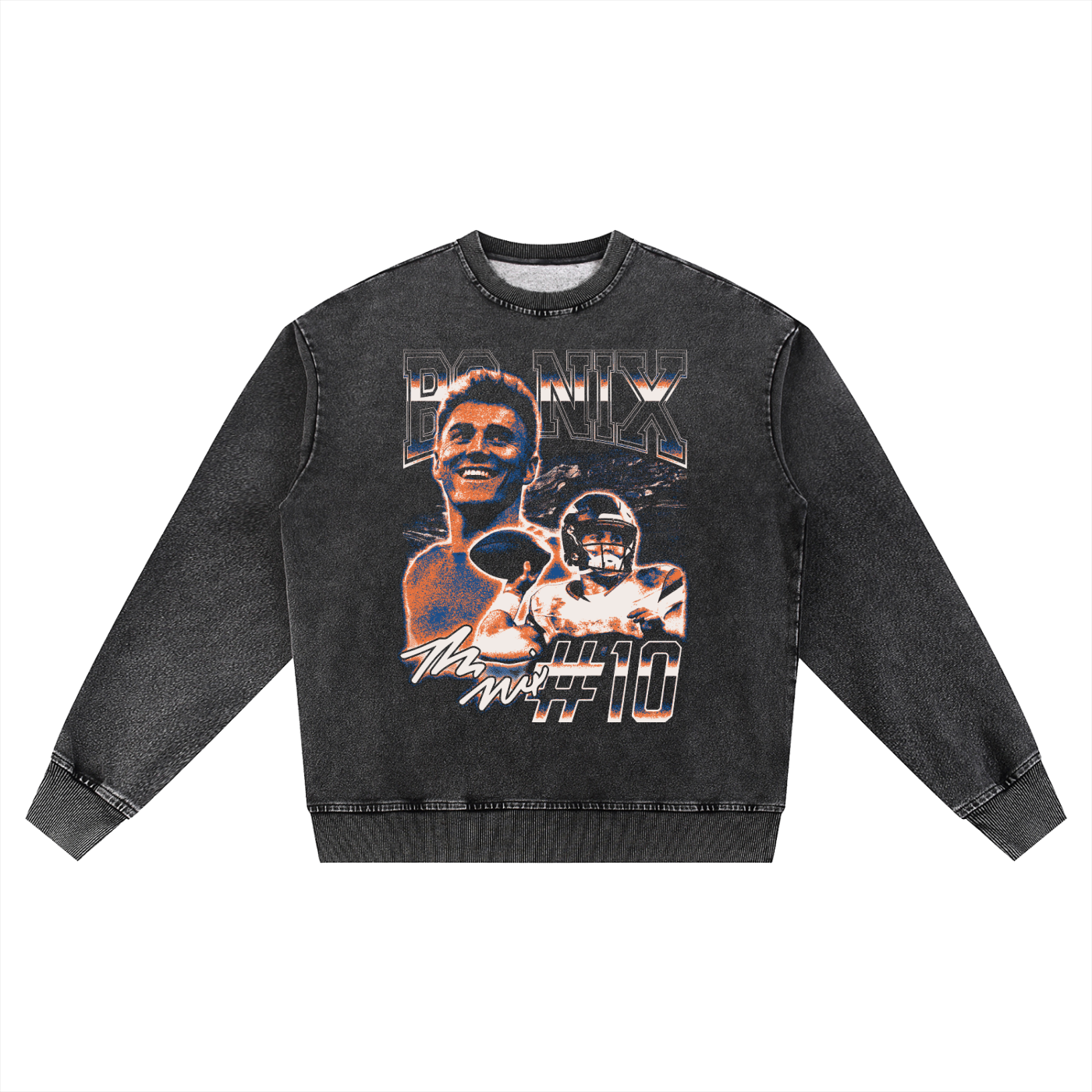 Bo Nix Vintage Oversized Washed Sweatshirt