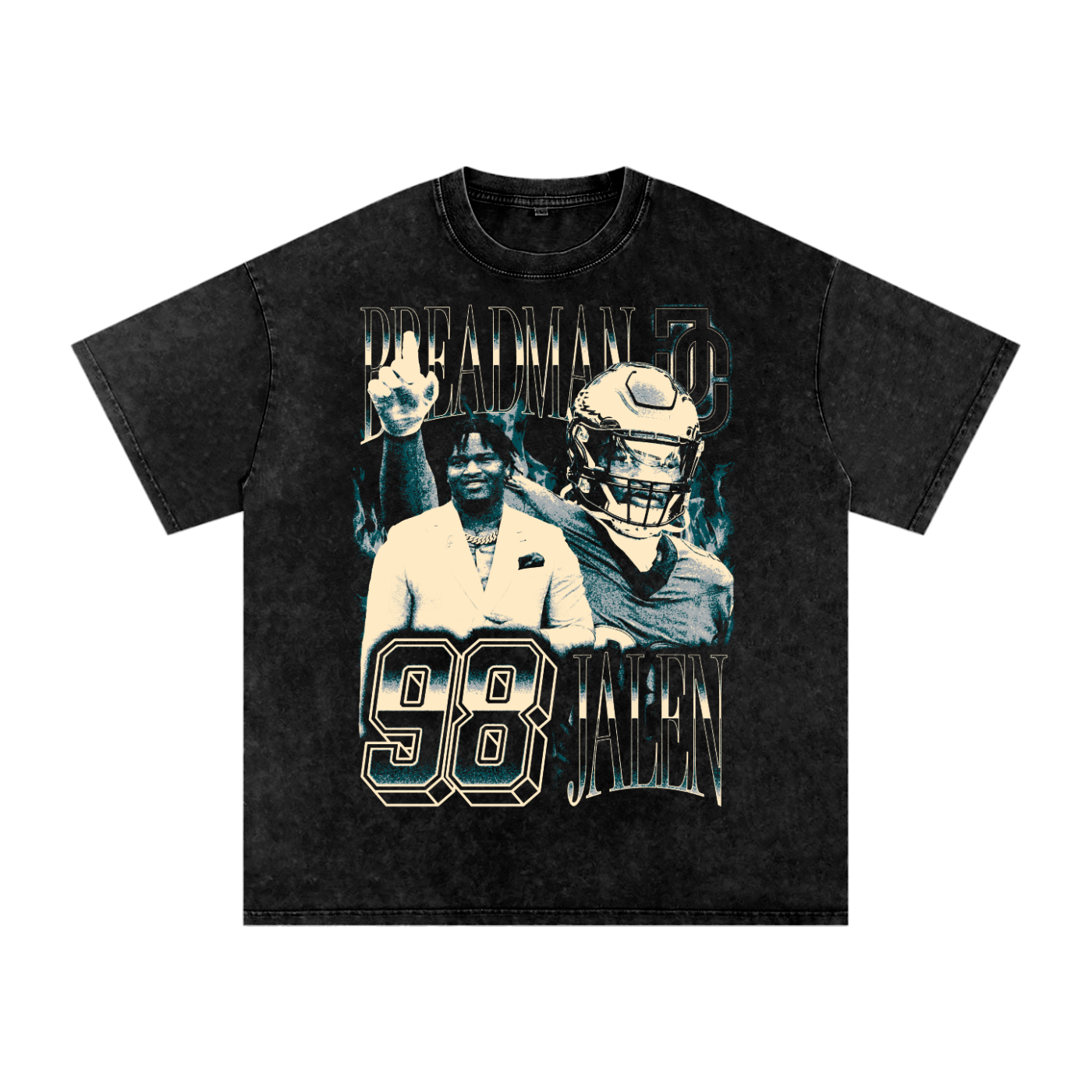 Jalen Carter Vintage Oversized Washed T-shirt