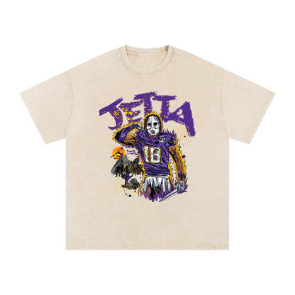 Justin Jefferson Illustration Oversized Washed T-shirt