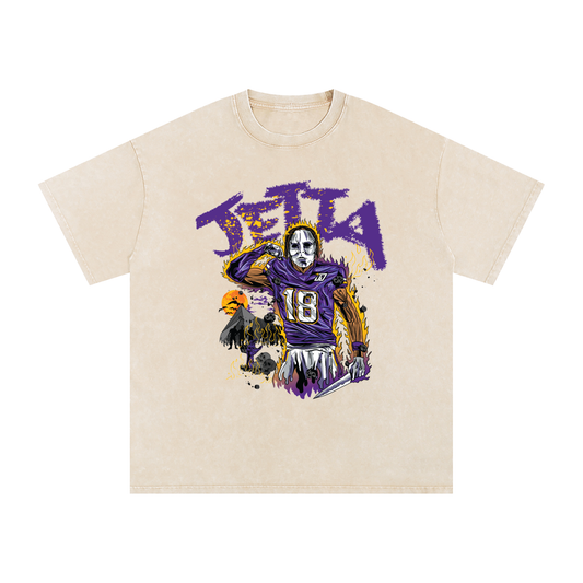 Justin Jefferson Illustration Oversized Washed T-shirt