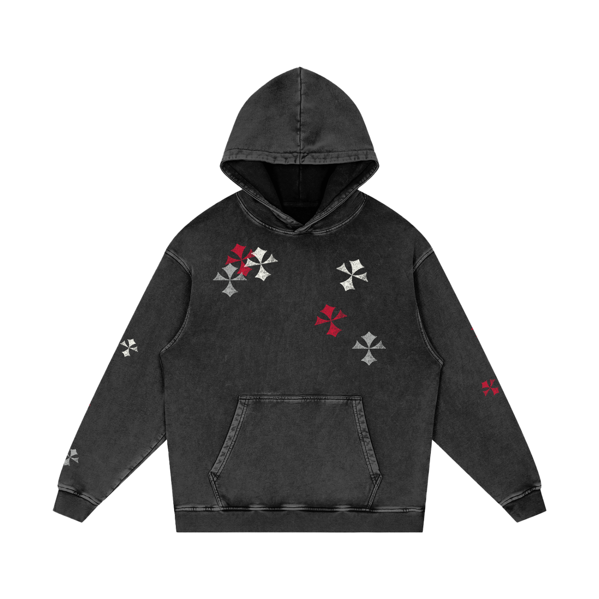 Snow Washed Loose Cotton Hoodie