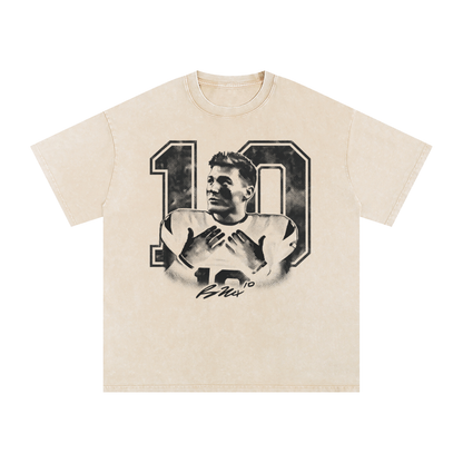 Bo Nix Greyscale Boxy Washed T-shirt