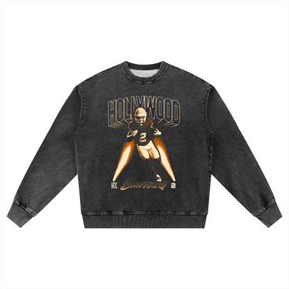 Hollywood Smothers Portrait Oversized Faded Sweatshirt