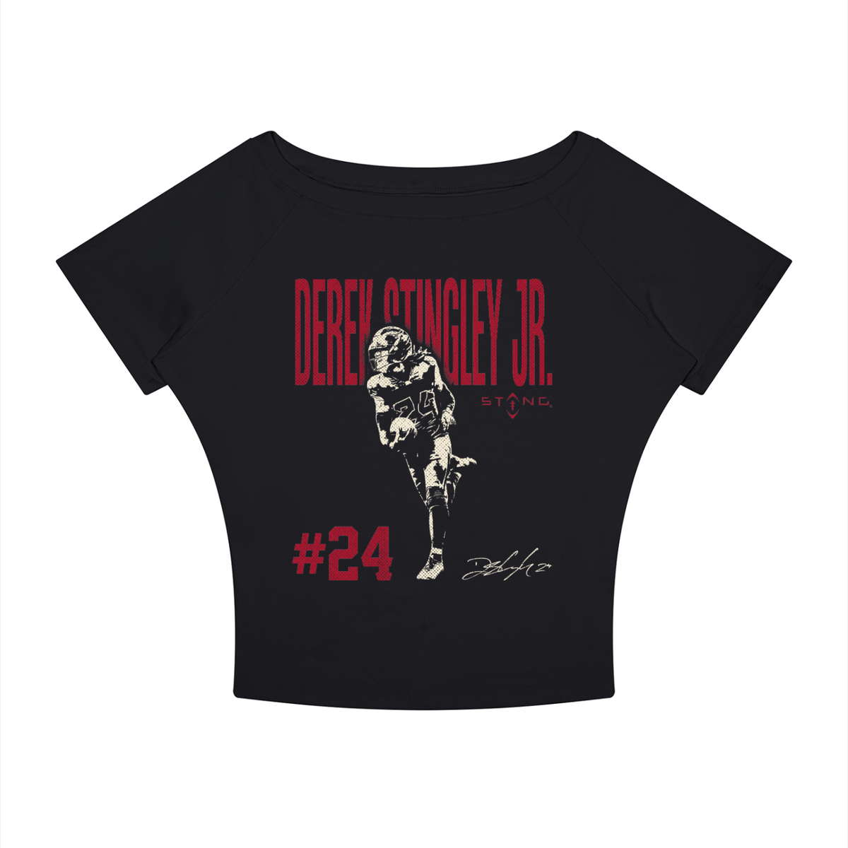 Derek Stingley Jr. "Halftone" Women's Boatneck Tee