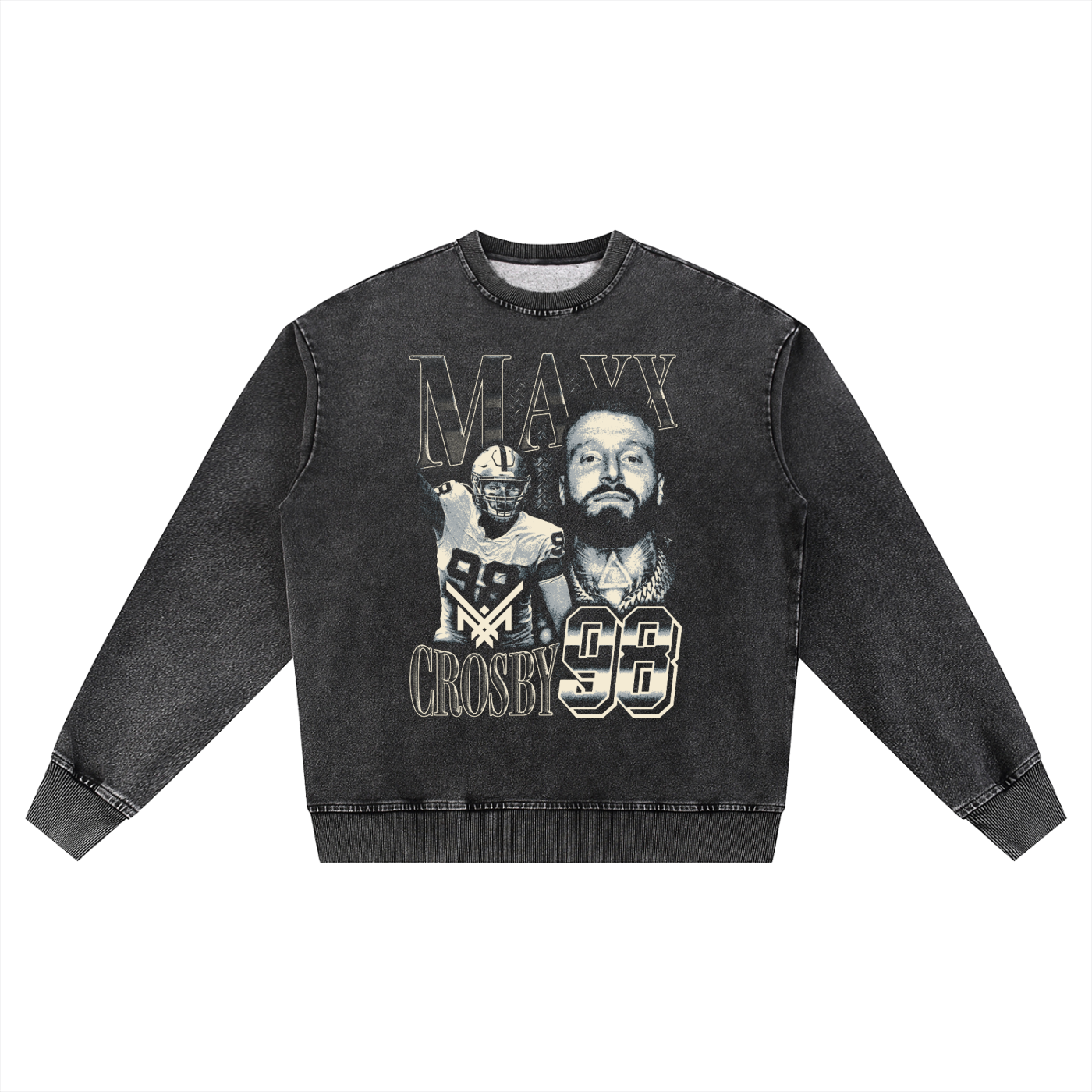 Maxx Crosby Vintage Oversized Washed Sweatshirt