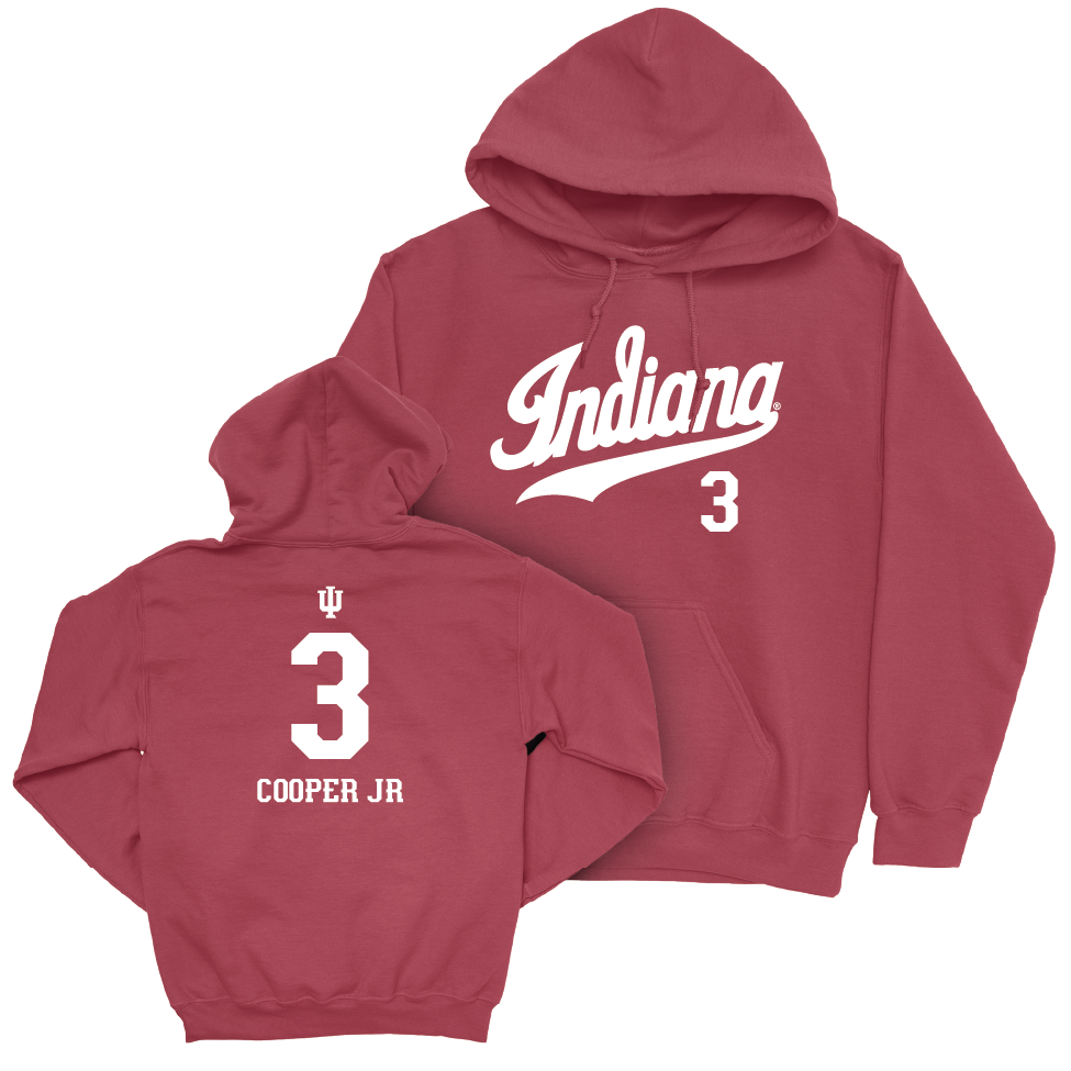 Indiana Football Crimson Script Hoodie - Omar Cooper Jr