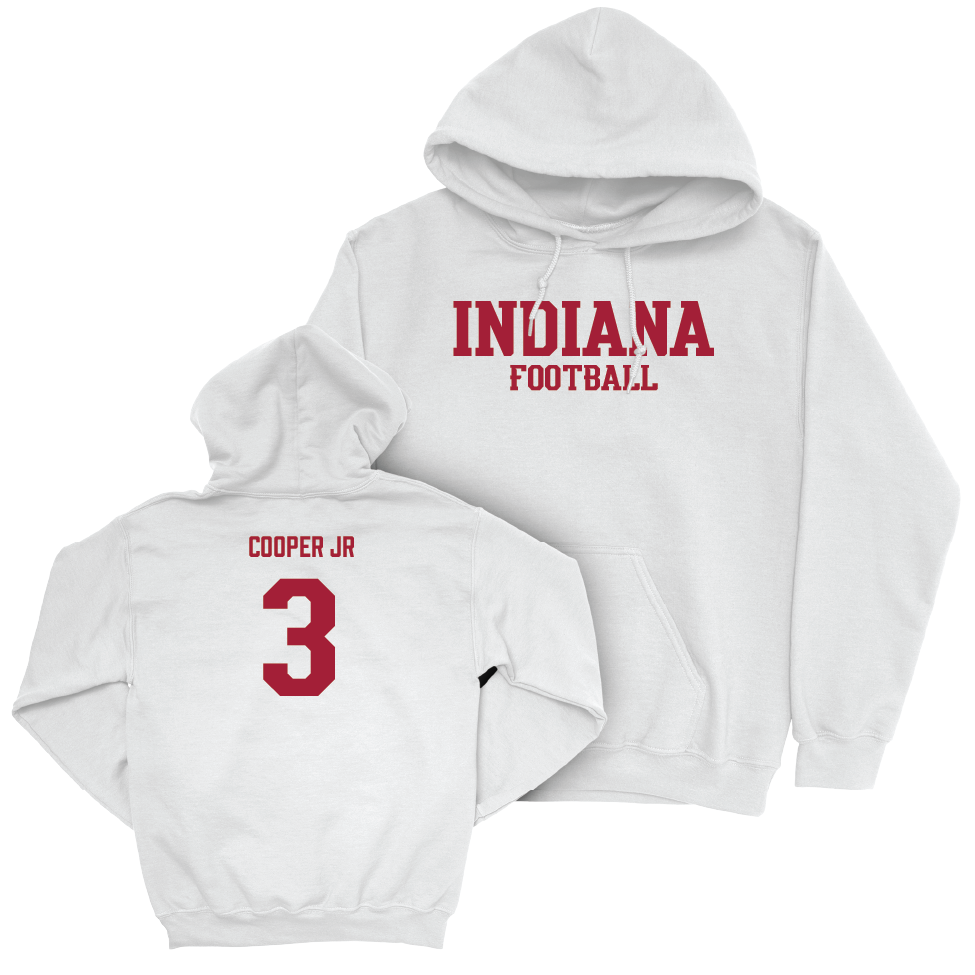 Indiana Football White Staple Hoodie - Omar Cooper Jr