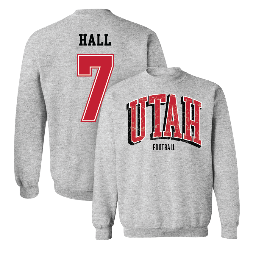 Utah Football Sport Grey Arch Crew - Johnathan Hall