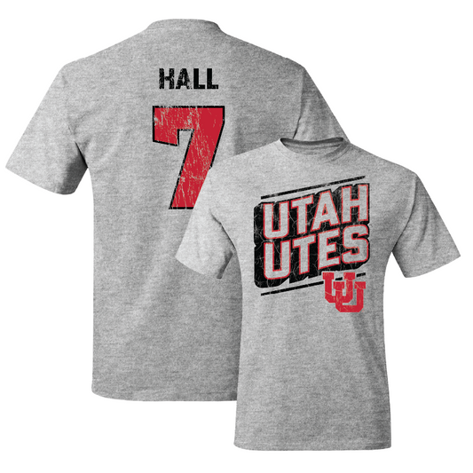 Utah Football Sport Grey Slant Tee - Johnathan Hall