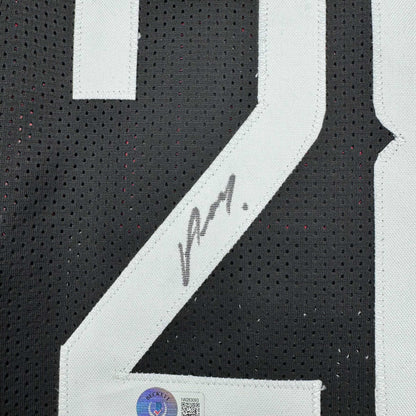 Framed Autographed/Signed Alperen Sengun 35x39 Houston Black Basketball Jersey Beckett BAS COA