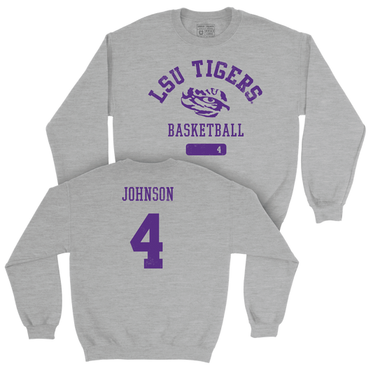 LSU Women's Basketball Sport Grey Varsity Crew - Flau'jae Johnson | #4