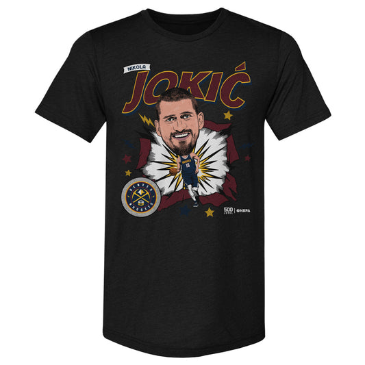 Nikola Jokic Denver Nuggets Caricature Retro WHT