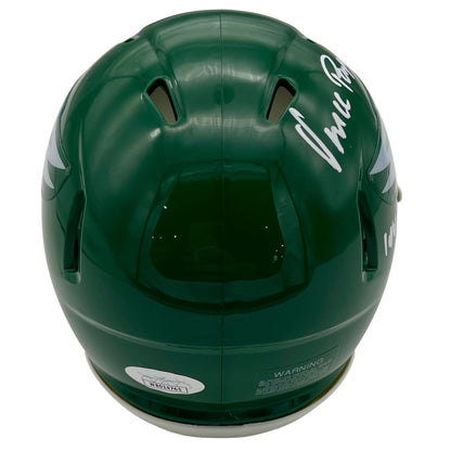 Vince Papale Autographed Philadelphia Eagles Throwback Mini Helmet w/ "Invincible"