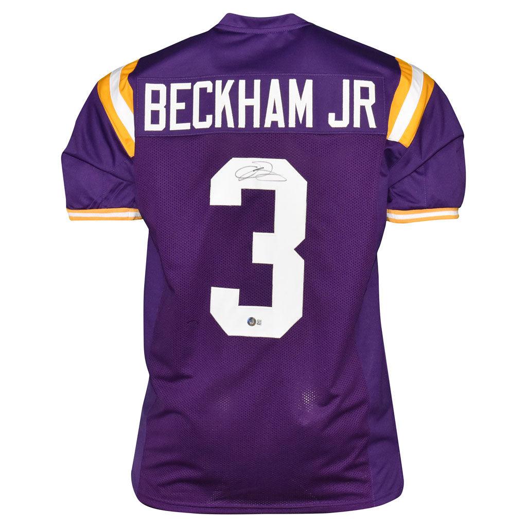 Odell Beckham Jr. Autographed LSU Louisiana State Tigers (Purple #3) Custom Jersey - Beckett
