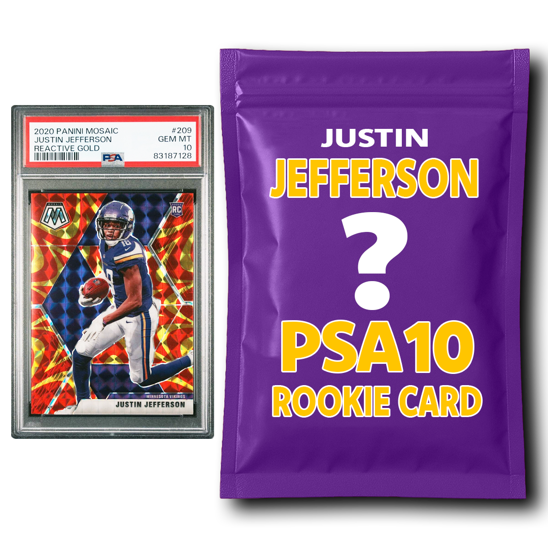 Justin Jefferson Phoenix Elite PSA COA Mystery Card Pack Orange