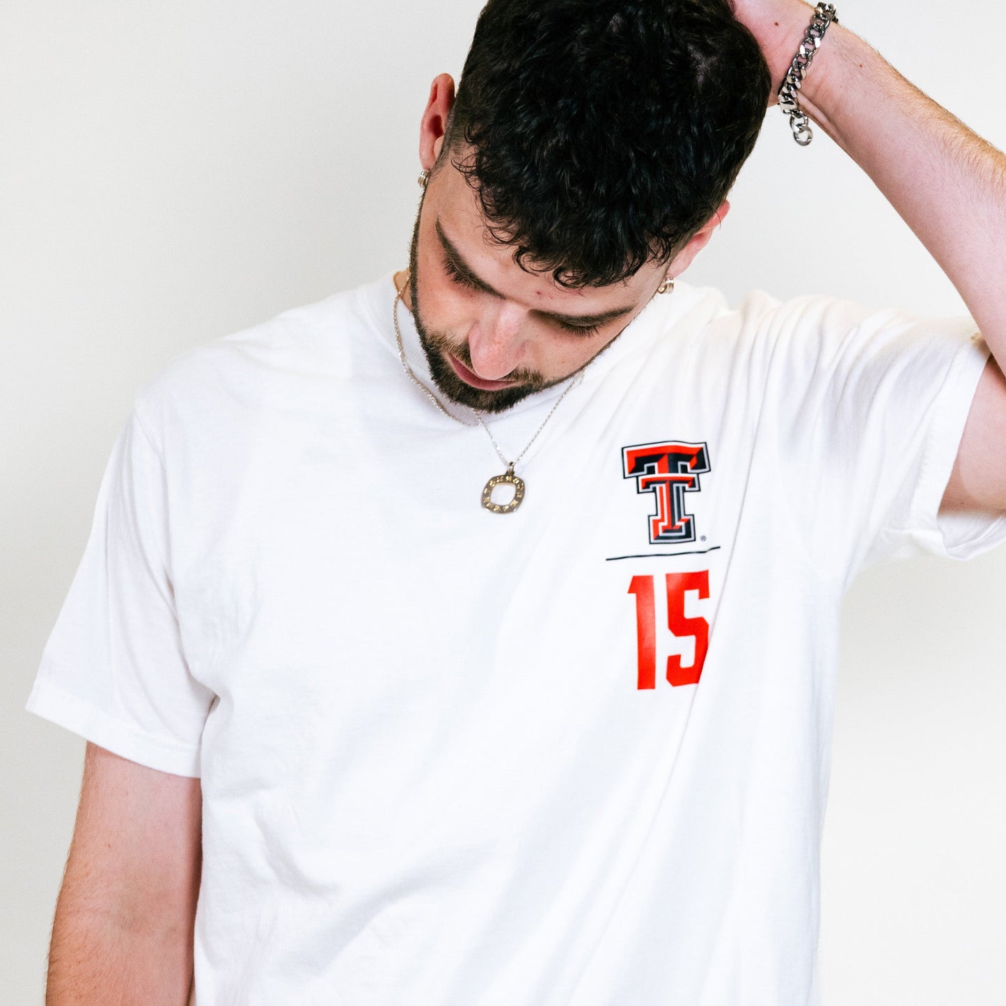 Texas Tech Men's Basketball White Logo Comfort Colors Tee - JT Toppin