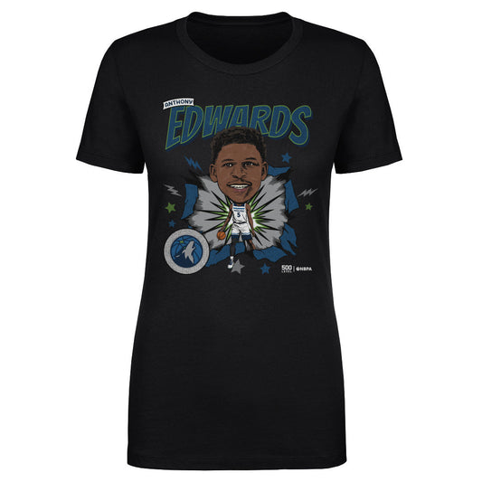 Anthony Edwards Minnesota Timberwolves Caricature Retro WHT