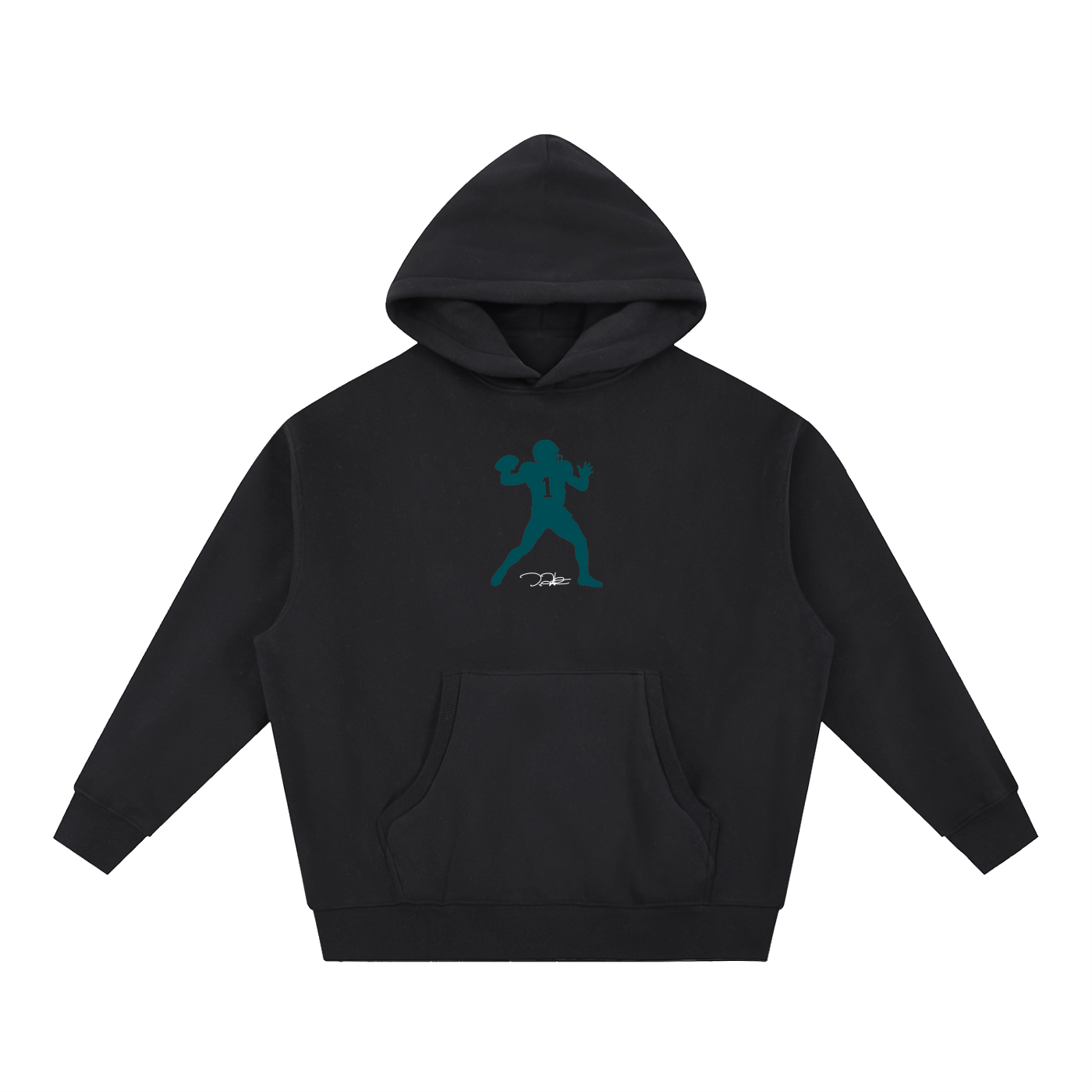 Jalen Hurts Silhouette Oversized Boxy Hoodie