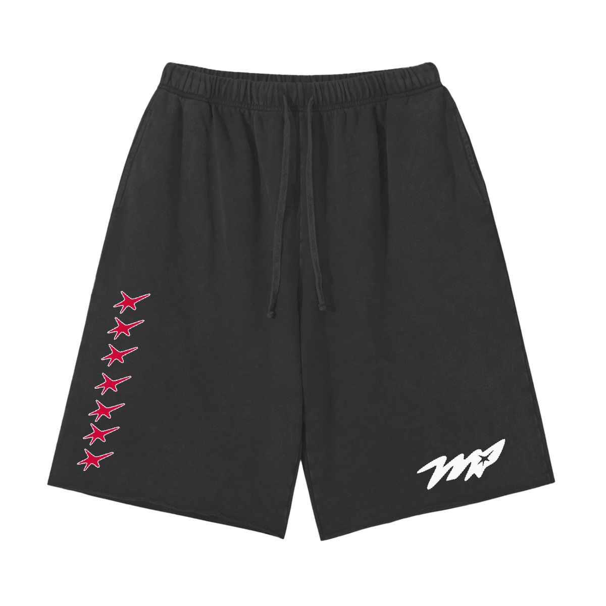 Snow Washed Raw Hem Shorts