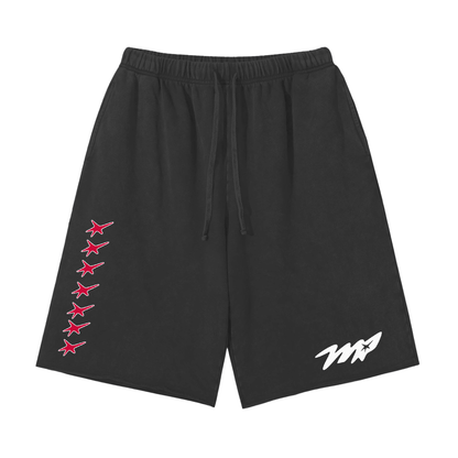 Snow Washed Raw Hem Shorts