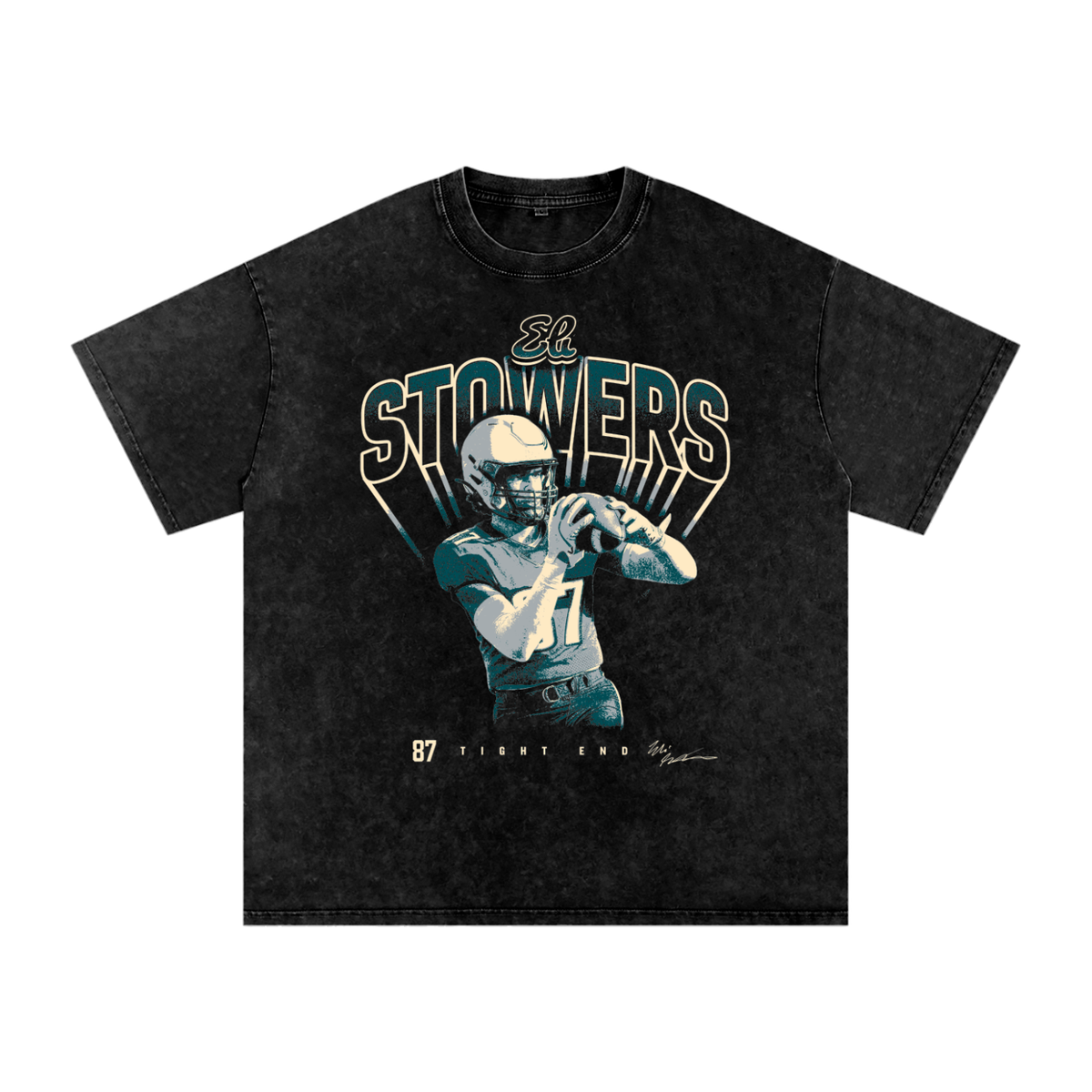 Eli Stowers Portrait Oversized Washed T-Shirt