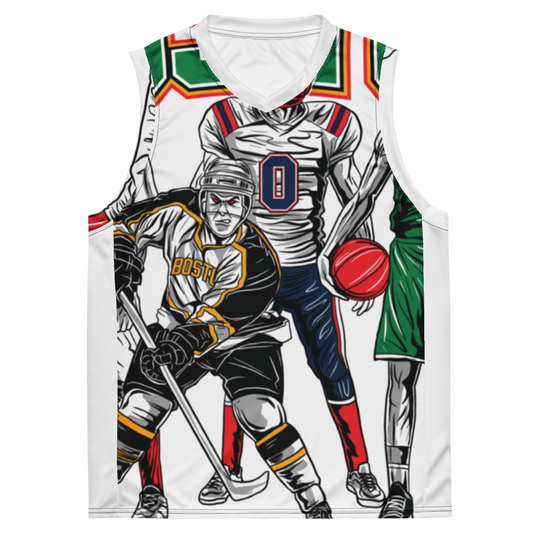 Boston Sports "City of Champs" All-Over Print Recycled Unisex Basketball Jersey