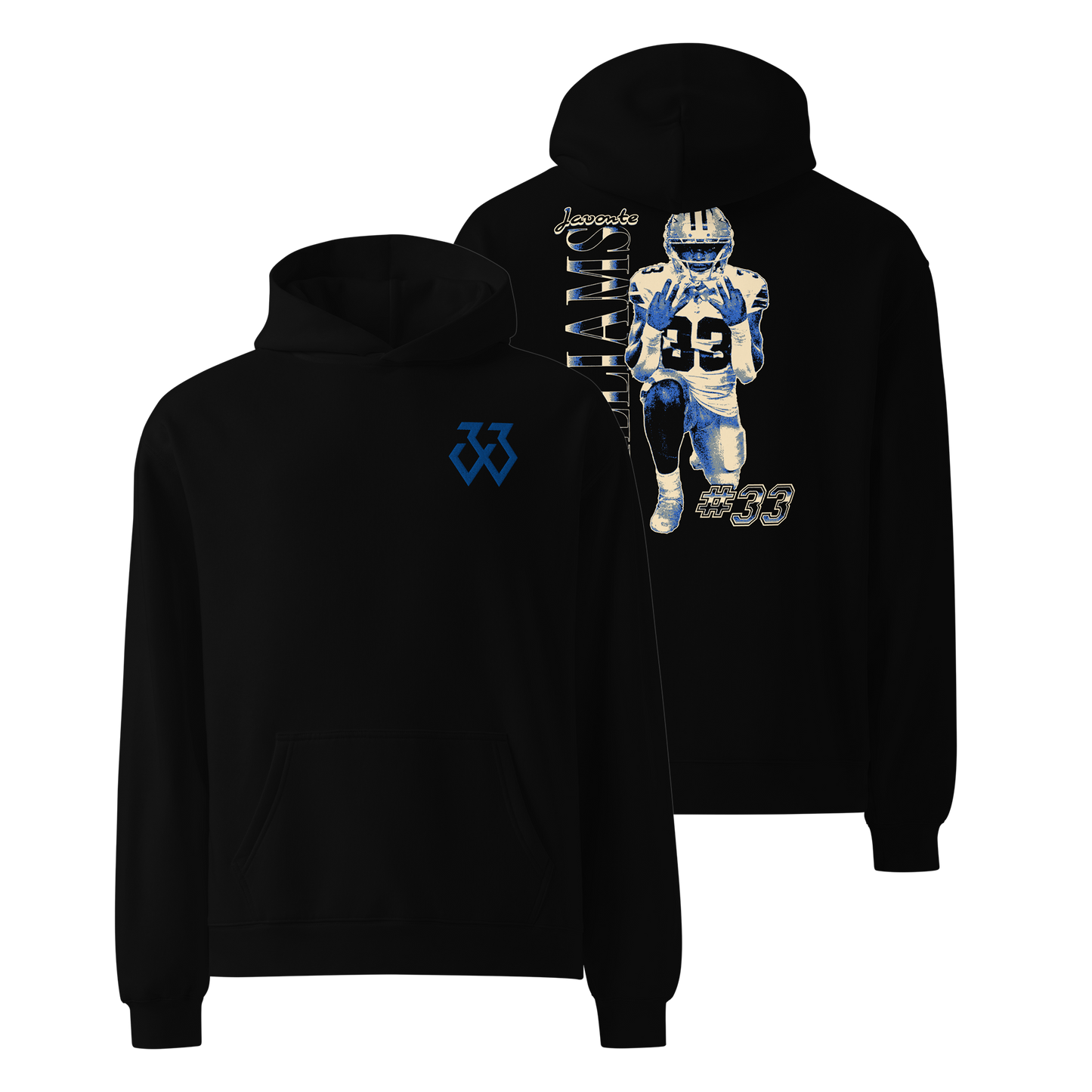Javonte Williams "33" Embroidered Hoodie