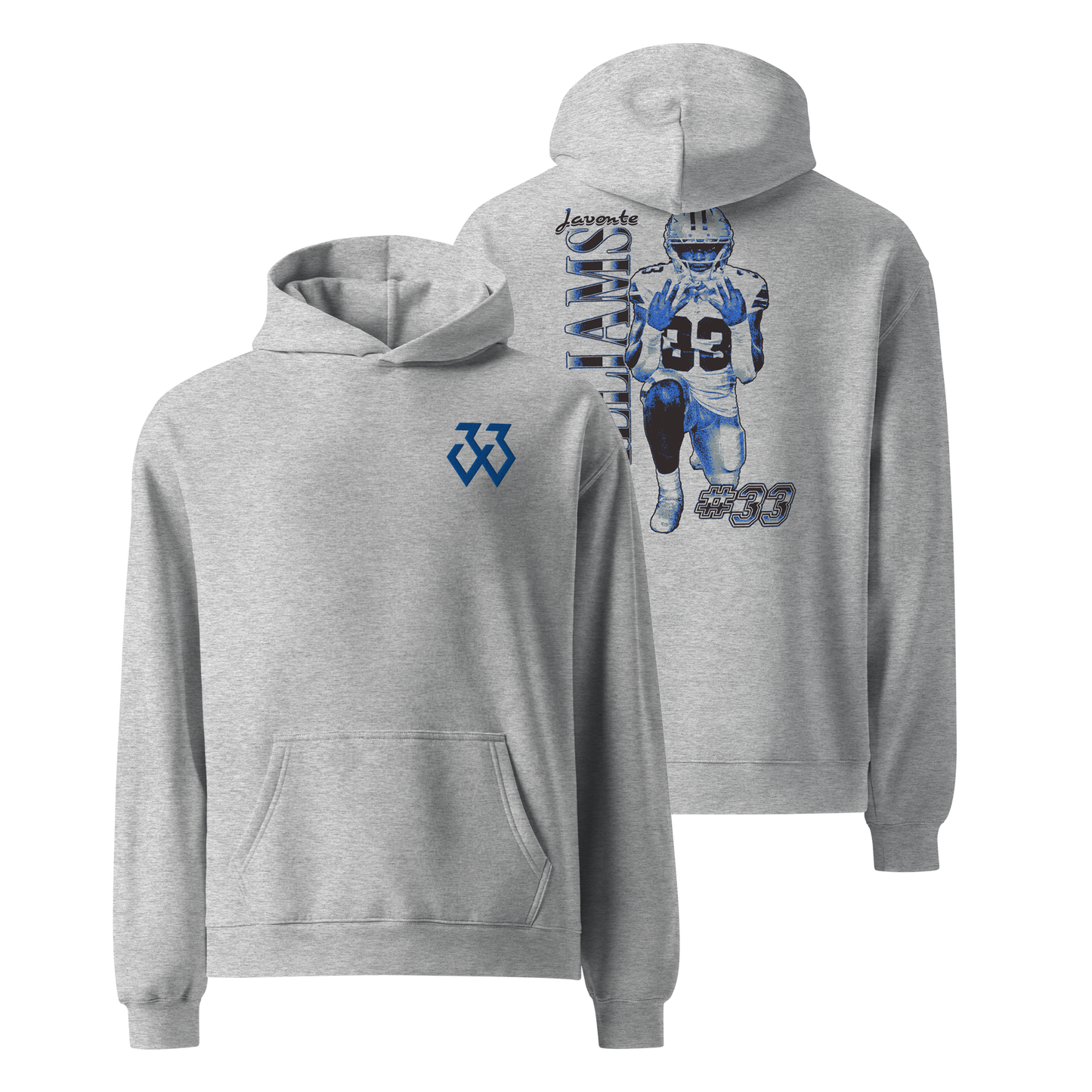 Javonte Williams "33" Embroidered Hoodie