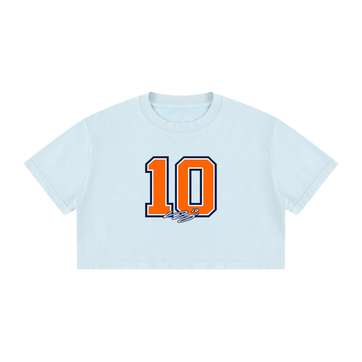 Bo Nix Signature Number Washed Cropped T-shirt