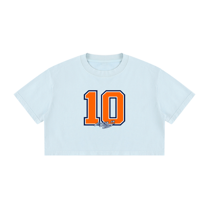 Bo Nix Signature Number Washed Cropped T-shirt
