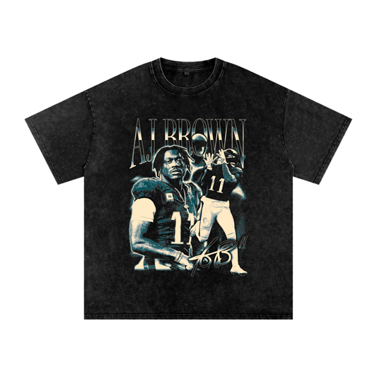 AJ Brown "Vintage" Oversized Stonewash T-shirt