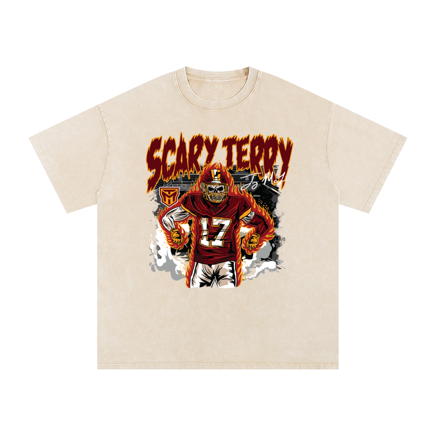 Terry McLaurin Illustration Oversized Washed T-shirt