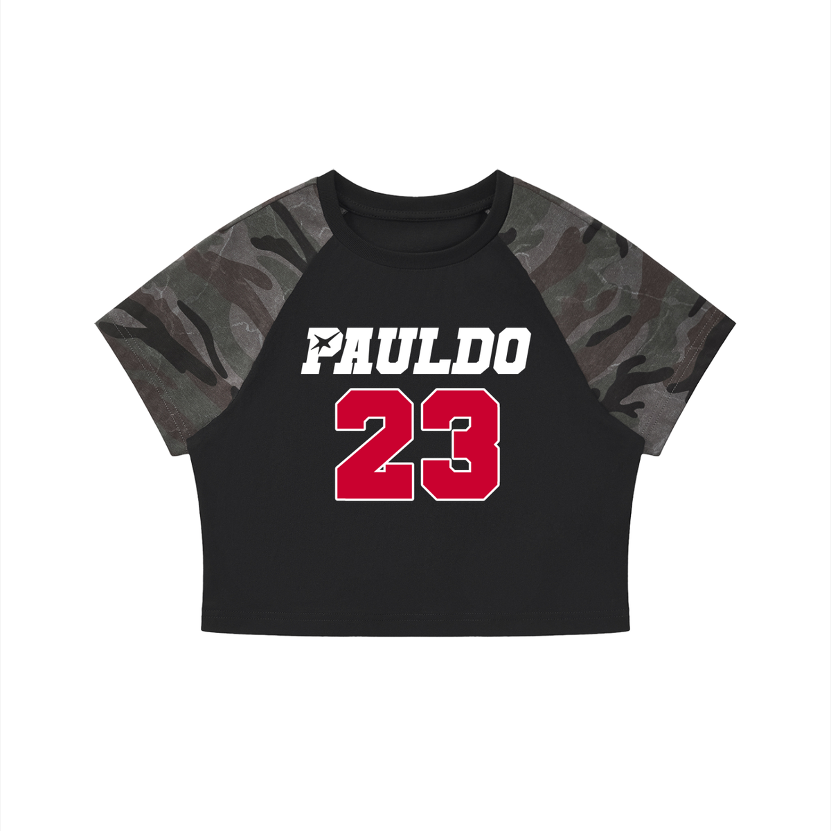 Women’s Camo Raglan Crop T-Shirt