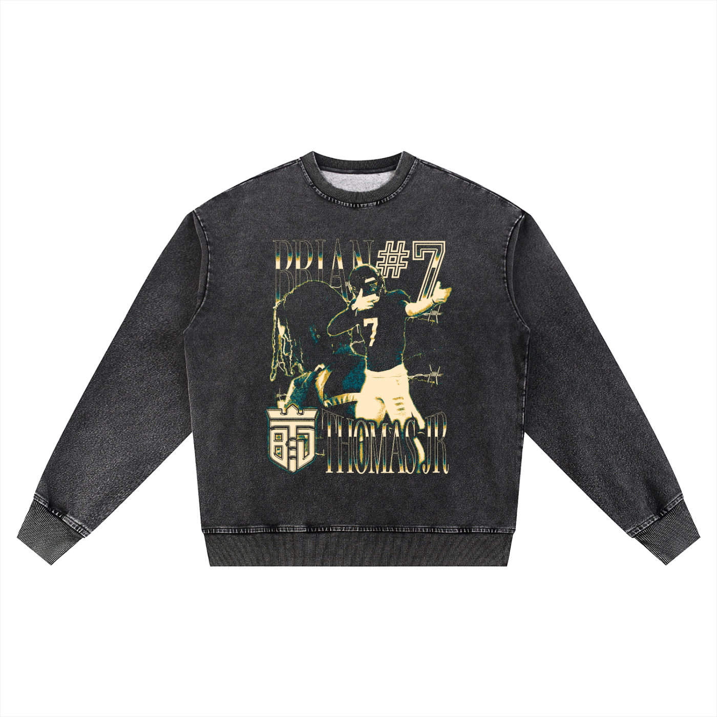 Brian Thomas Jr. Vintage Oversized Washed Sweatshirt