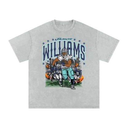 Javonte Williams Illustration Oversized Washed T-shirt