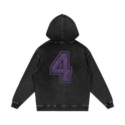 Snow Washed Loose Cotton Hoodie